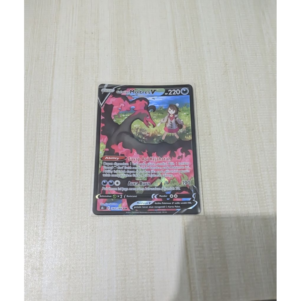 kartu pokemon galarian moltres v CSR