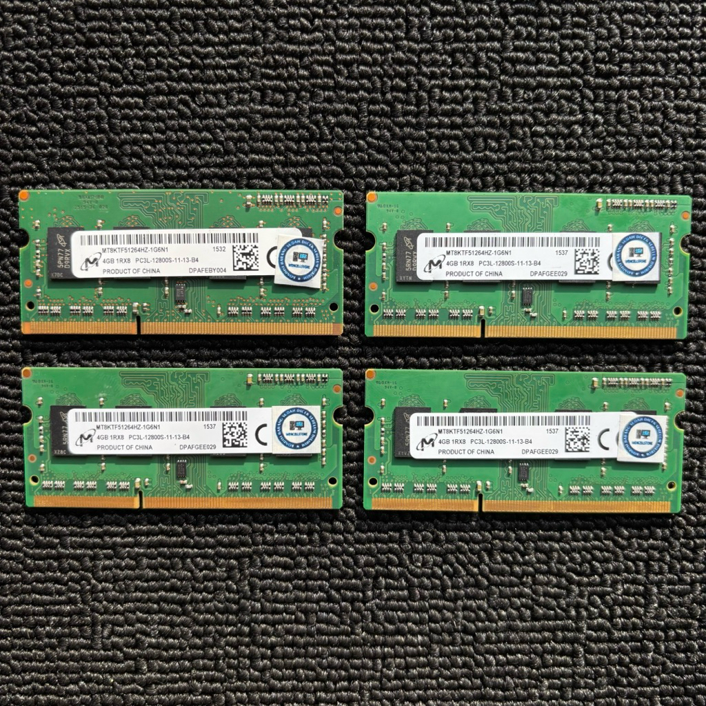RAM LAPTOP MICRON 4GB 1RX8 PC3L-12800S/1600MHZ DDR3L SODIMM