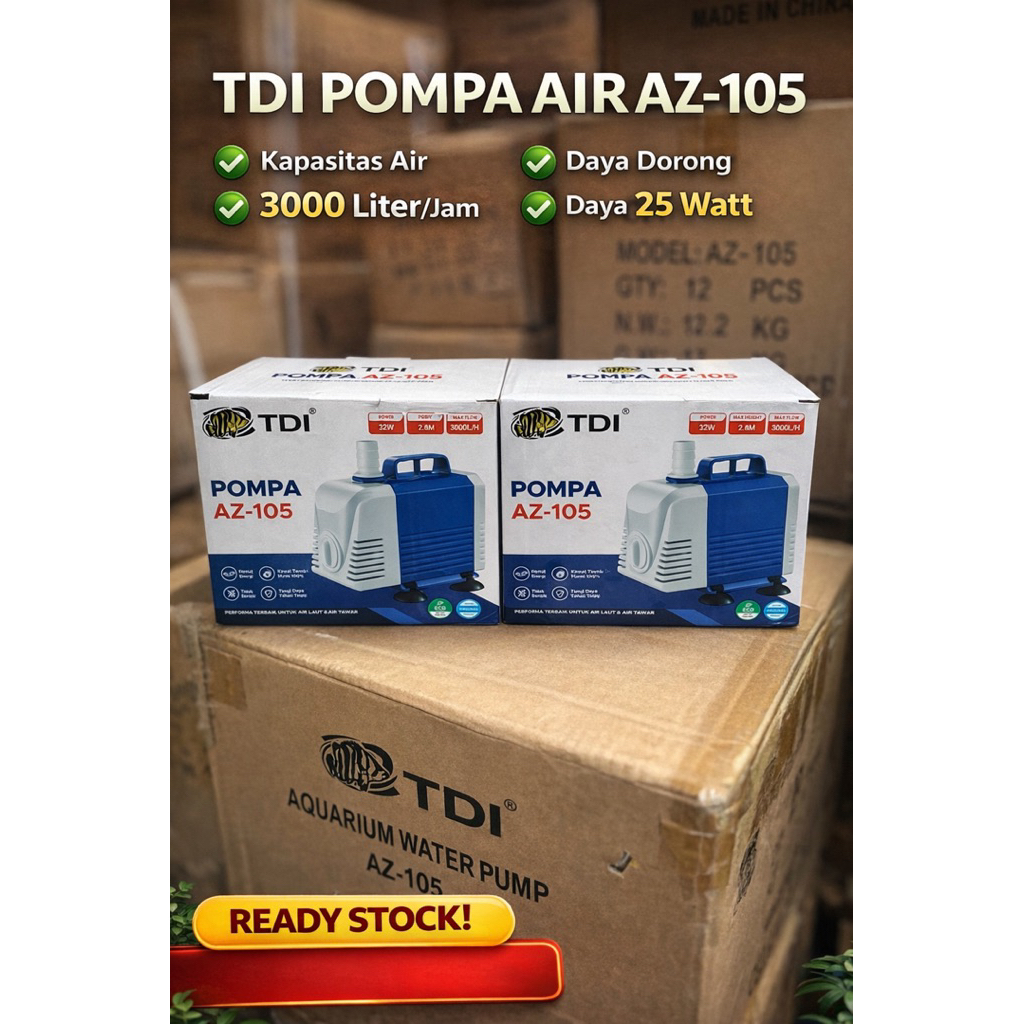 Pompa celup aquarium kolam TDI AZ 105 3000 Liter/jam