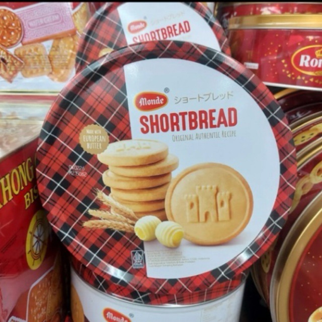 MONDE SHORTBREAD KALENG 335gr/MONDE SHORTBREAD MURAH/MONDE MURAH/MONDE KALENG/KUE LEBARAN