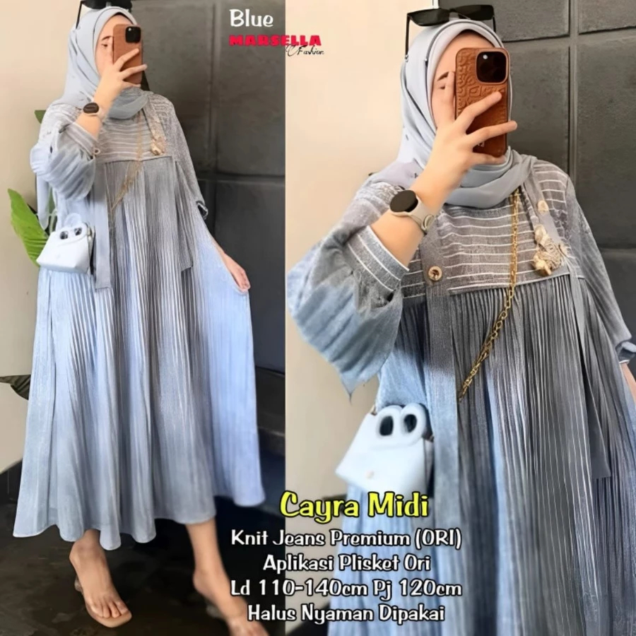 Gamis Lebaran Wanita Terbaru 2026 Baju Pengajian Ibu Pernikahan Cayra Set Gamiss Hijab Dres Brokat M