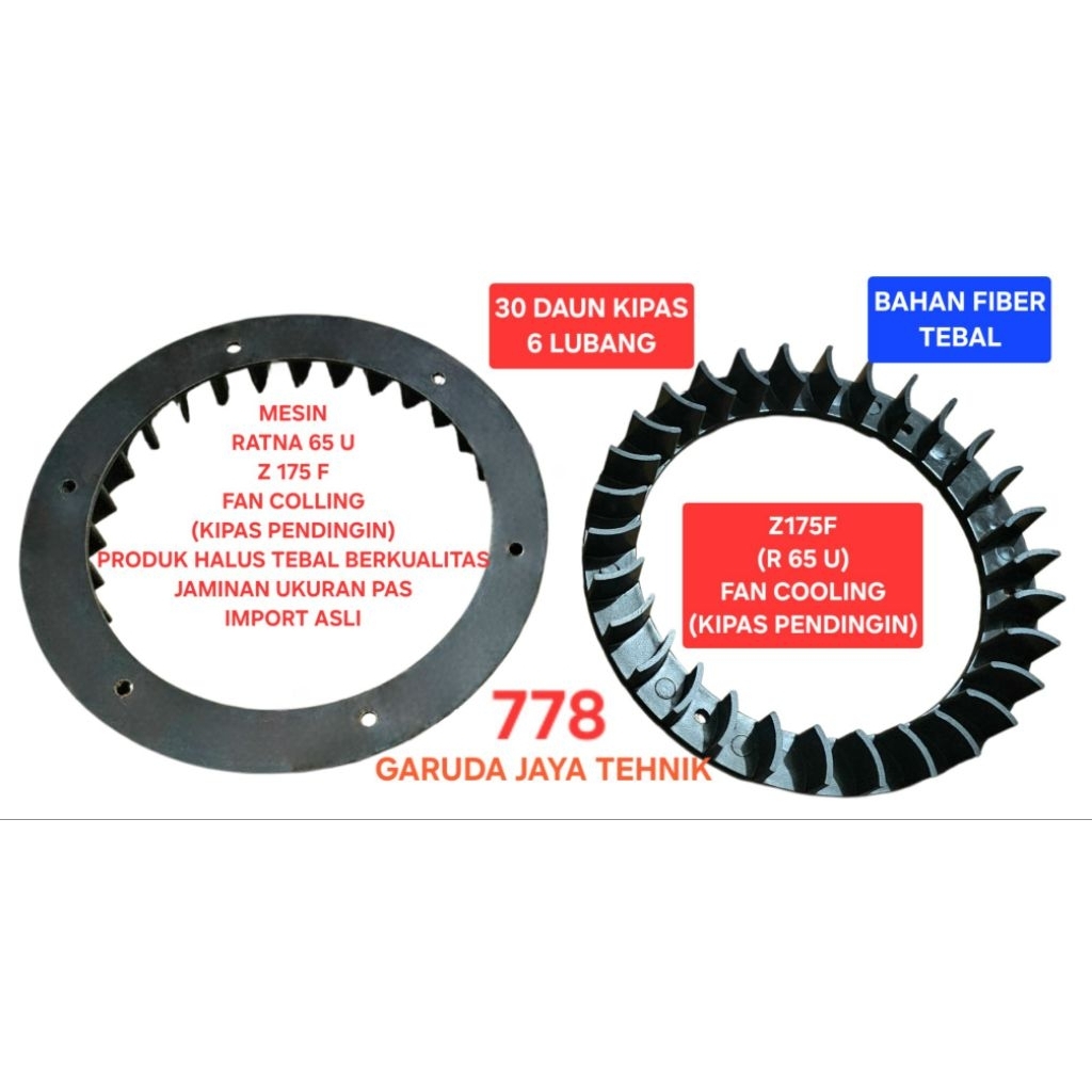 Kipas pendingin fan cooling R65U Z175F QZ175 mesin ratna pendingn kipas Z175F QZ175 R65U produk halu
