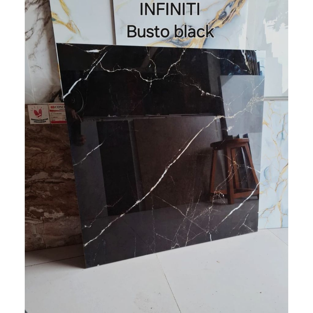 Granit 80x80 Busto Black Glossy