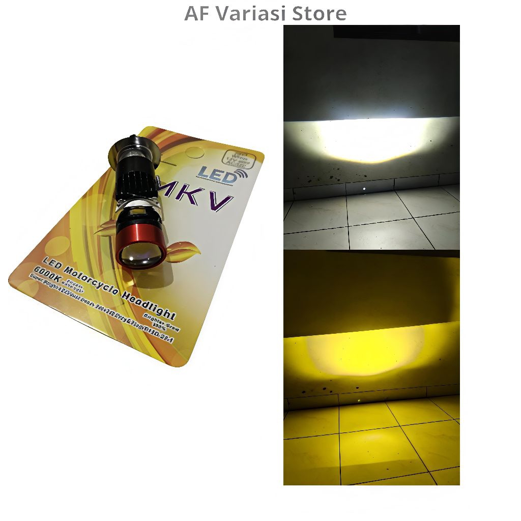 Lampu LED H6 BiLED Putih Kuning AC DC Motor Matic Bebek Terang Fokus
