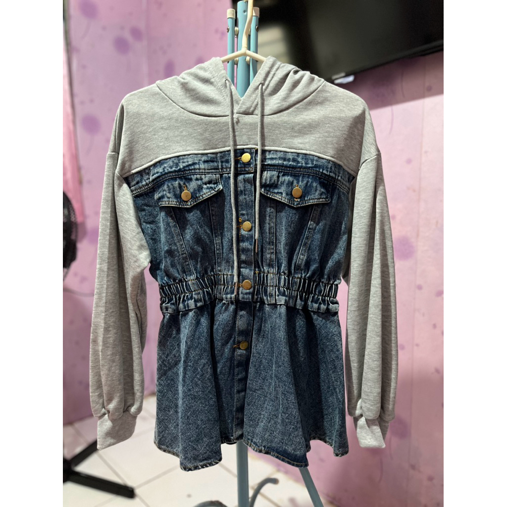 preloved jacket denim hoodie