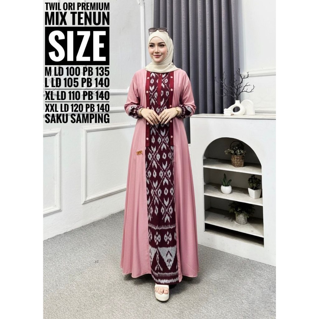 BAJU MUSLIM GAMIS TWILL ORI PREMIUM MIX TENUN ETNIK JEPARA