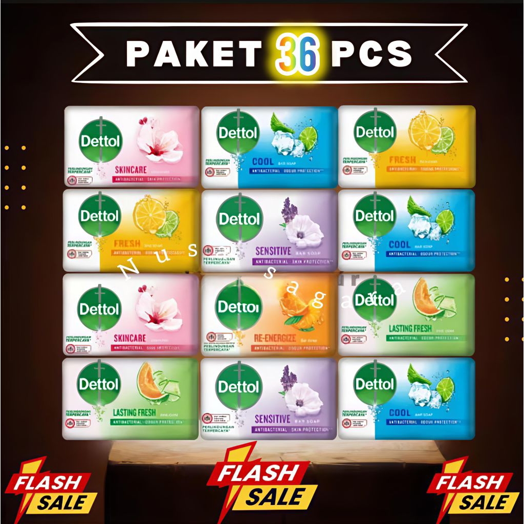 1/4 DUS [36PCS] DETTOL sabun batang 60gr – Sabun Antibakteri Sehat Menyegarkan