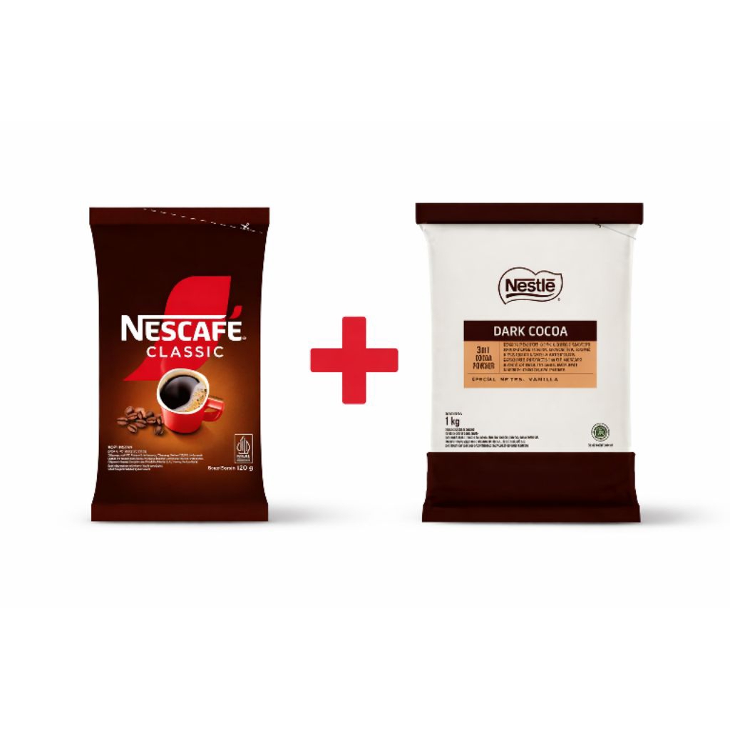 Paket Hemat Nescafe Classic 120 g + Nestle Dark Cocoa 1 kg