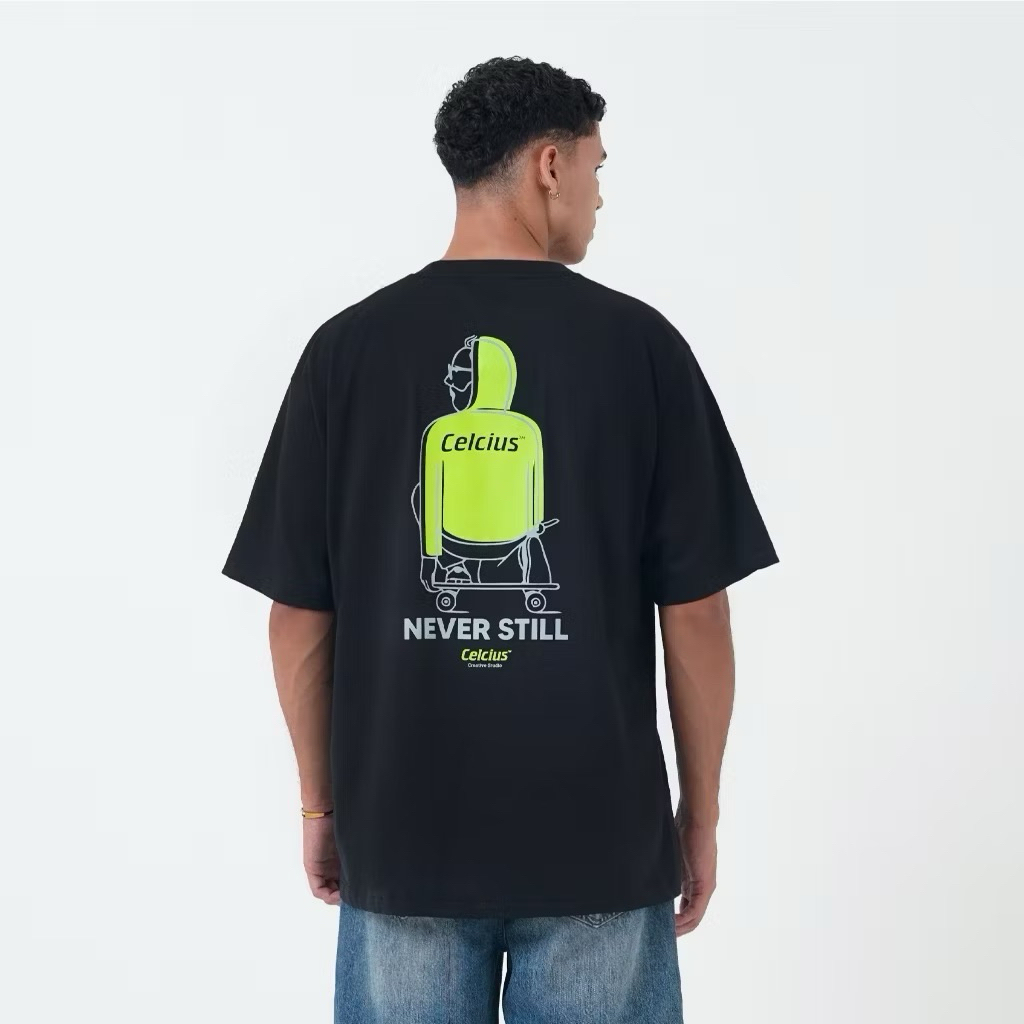 Kaos Distro Celcius Premium Hitam Man Skate T-shirt Pria Wanita
