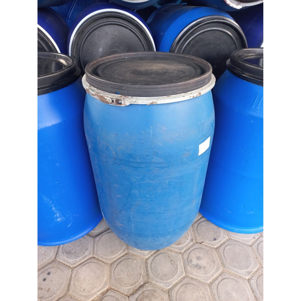 Drum Plastik TUTUP LEBAR  HDPE 200 Liter Tebal, Tahan Banting, Siap Pakai