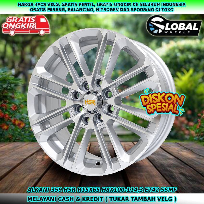 Velg R15 untuk mobil Splash| Swift|  Baleno| Esteem| Ignis| March| dll velg hsr alkani R15