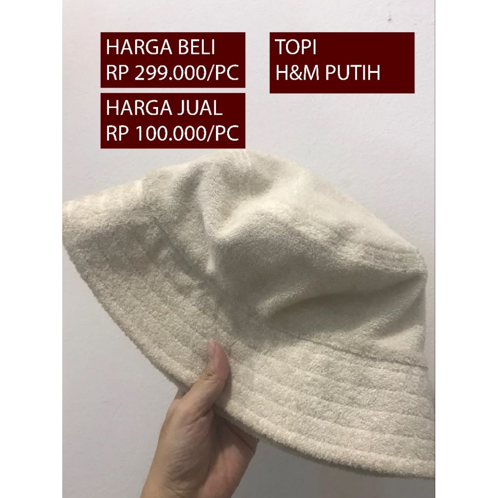 TOPI H&M PUTIH