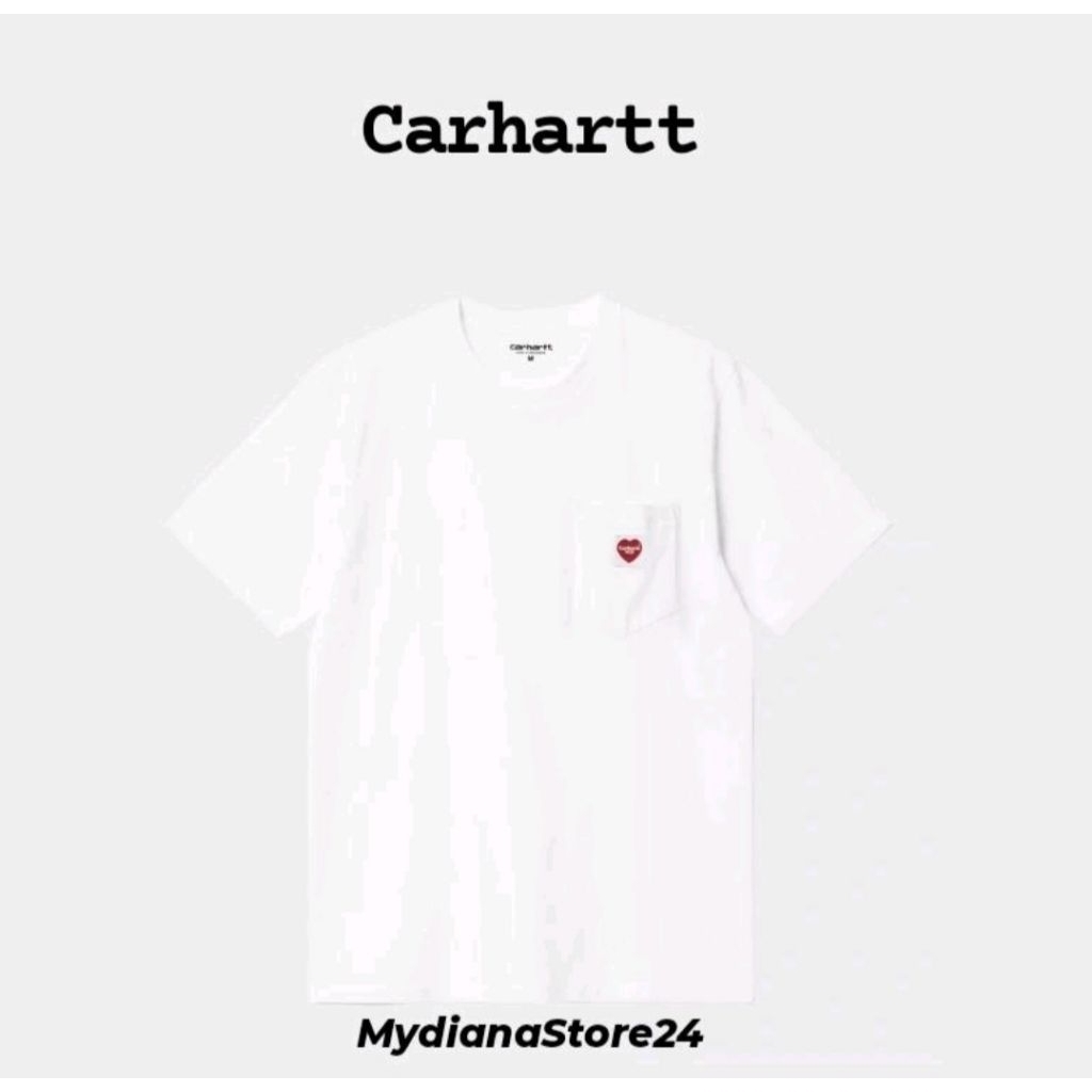 CARHARTT - CARHARTT WIP S/S POCKET HEART T-SHIRT - WHITE / RED