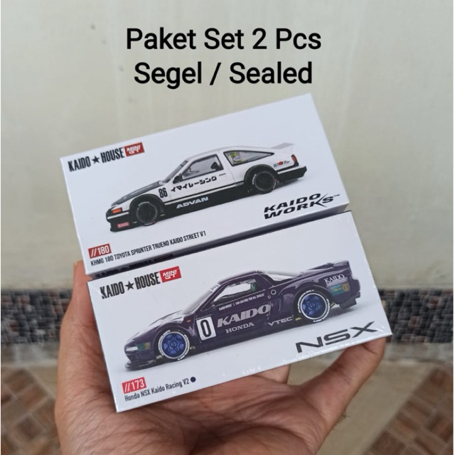 Paket Set 2 Pcs Mini GT Kaido 180 Toyota AE86 Sprinter Trueno Street V1 + 173 Honda NSX Racing V2 Un
