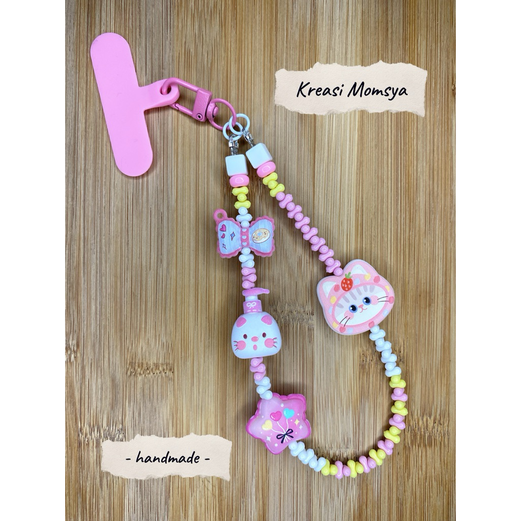 MOMSYA Phone Strap Hello Kitty / Phone Charm Gantungan Kunci Multifungsi Hello Kitty