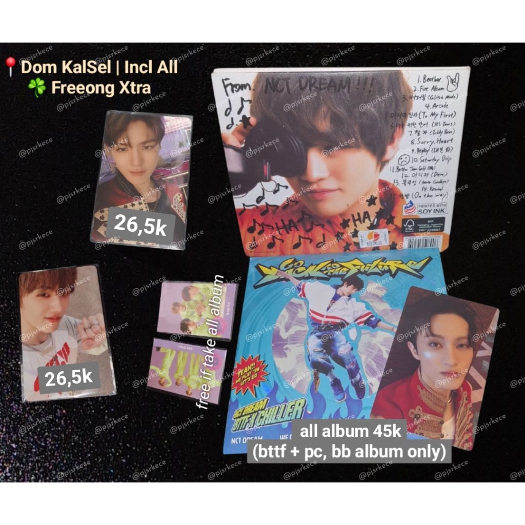 Nct Dream BTTF Digipack Cover Jisung Unsealed Pc Mark, Beat Box Digipack Chenle Album Only, Jisung B