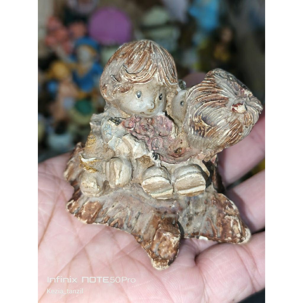 FIGURE FIGUR PAJANGAN KOLEKSI ANTIK VINTAGE BOY GIRL COUPLE VINTAGE PATUNG PRECIOUS MOMENTS MOMENT