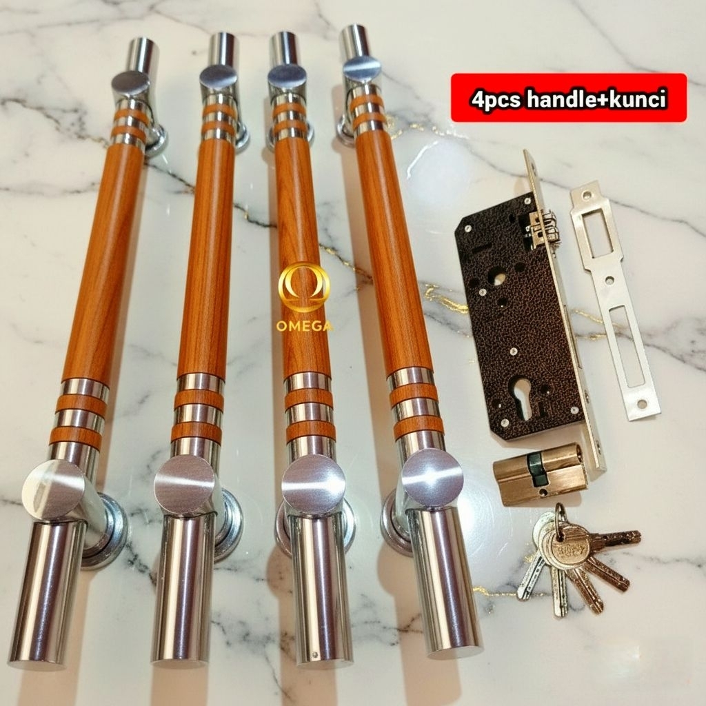 Handle pintu rumah stainless set kunci/gagang pintu rumah