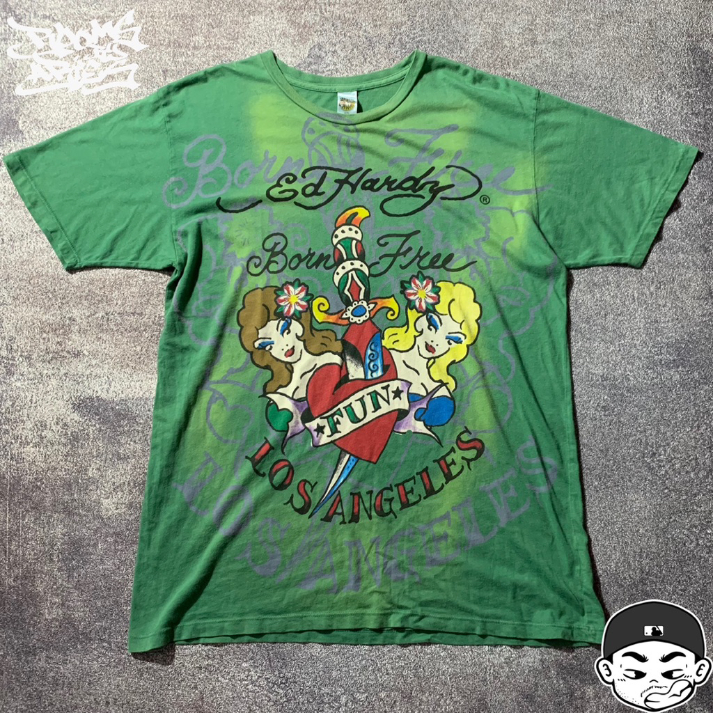 RBA* Tshirt Collection ‘Ed Hardy Born Free Green Tee • Green Tshirt’