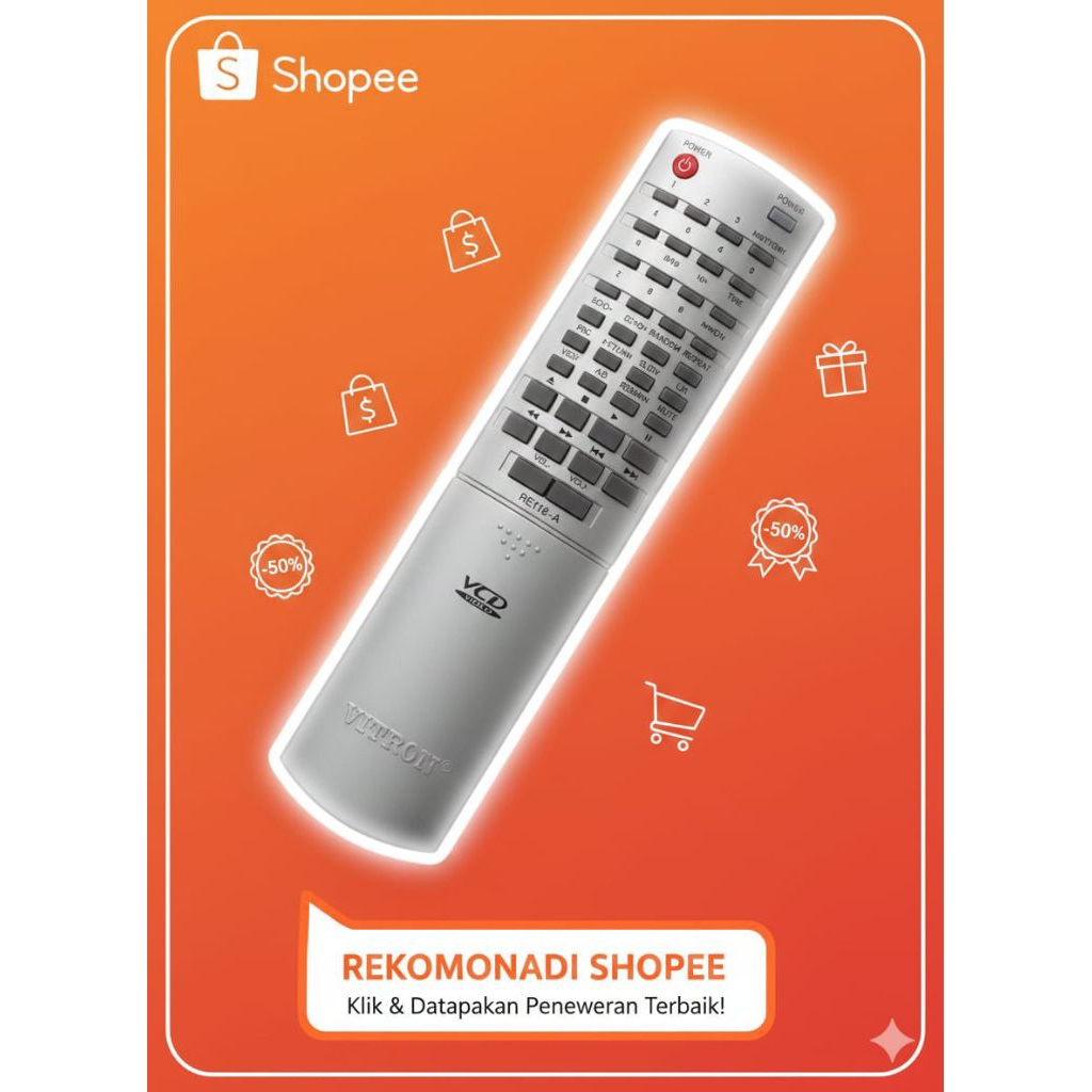 Remote vcd  dvd player merk vitron