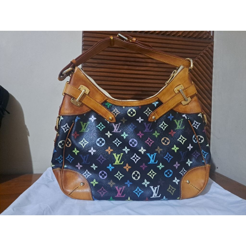 Louis Vuitton Multicolor Black Murakami Monogram Canvas Greta Shoulder Bag