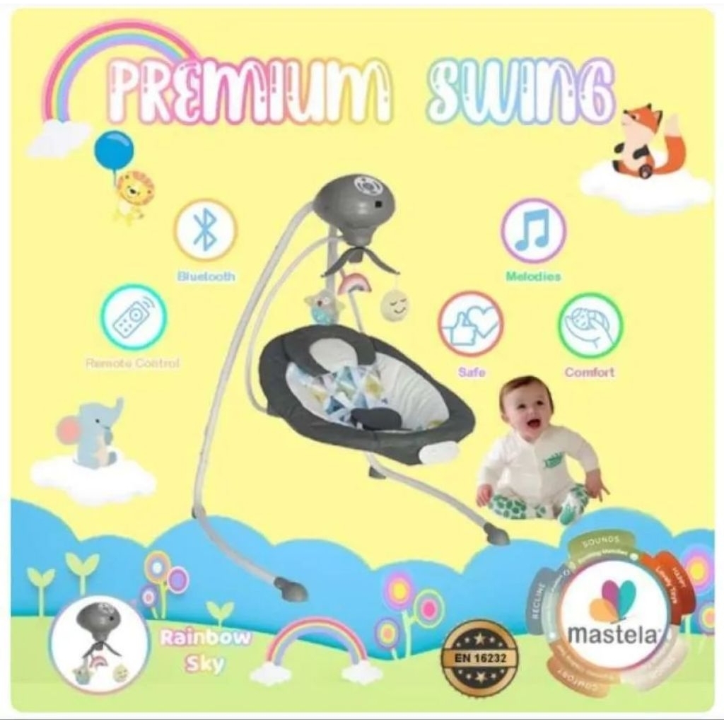 Mastela Premium Swing Rainbow Sky Grey 6582 Baby Bouncer