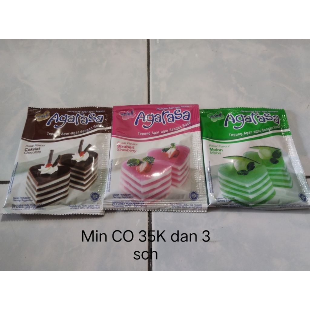 Nutrijel Agarasa tepung agar-agar dengan rasa Flavoured Agar-agar Powder Agarasa 10-22g