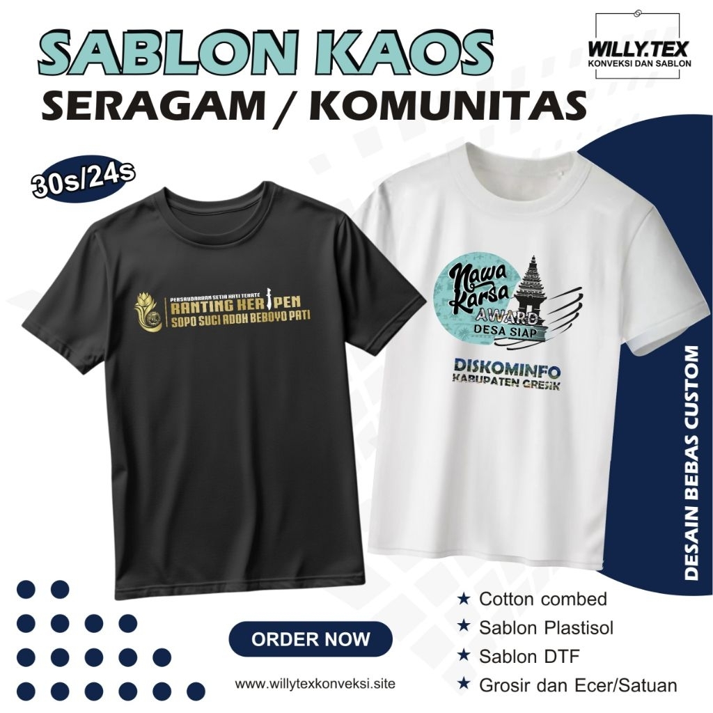 Kaos Sablon / Sablon Kaos / Konveksi Sablon Kaos Plastisol