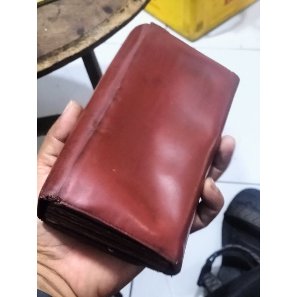 Dompet Panjang Etienne Aigner Original Vintage Leather - Maroon Burgundy
