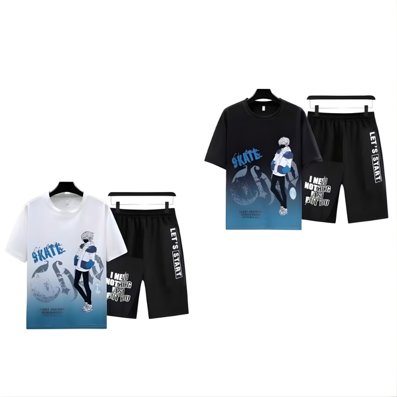 Set Kaos Skate Pria – Kaos & Celana Pendek Casual