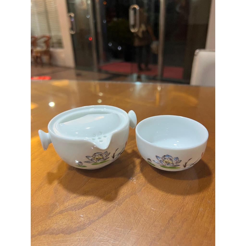 TEA SET YAN CHA CLASSIC PORCELAIN / 1 TEKO+1 CANGKIR TEH