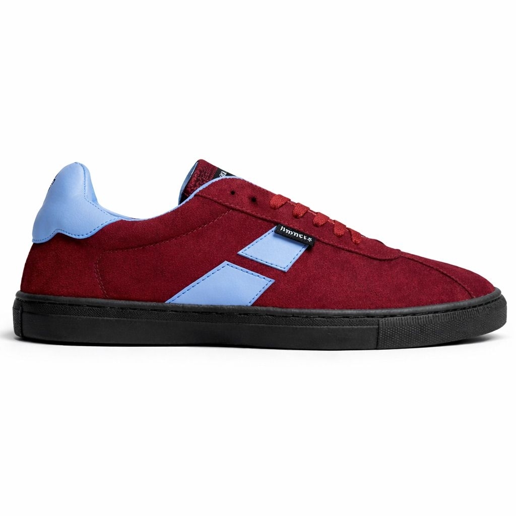 Sepatu pria homunculus CURVA series maroon iceblue - sepatu suede merah maroon casual - city - sepat
