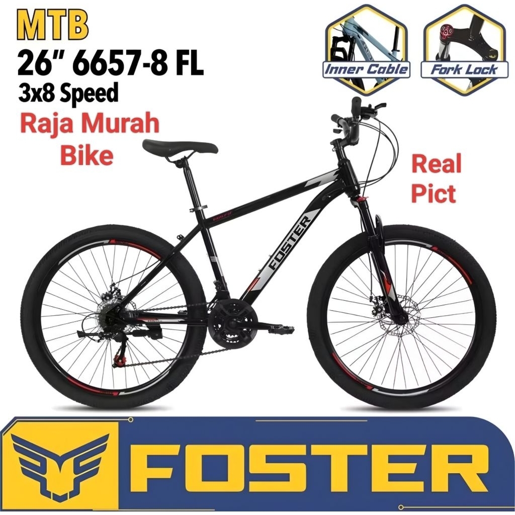 sepeda gunung mtb 26 inch foster 6657-8 fl sepeda gunung foster pacific bike