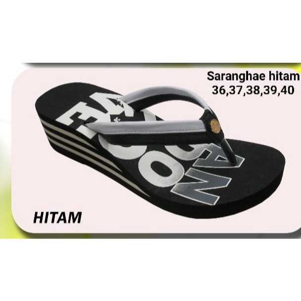 SANDAL HAK TINGGI WANITA 36-40 WADGES JEPIT ANDO ORIGINAL 100% TERBARU DAN TERMURAH SANDAL HAK TINGG
