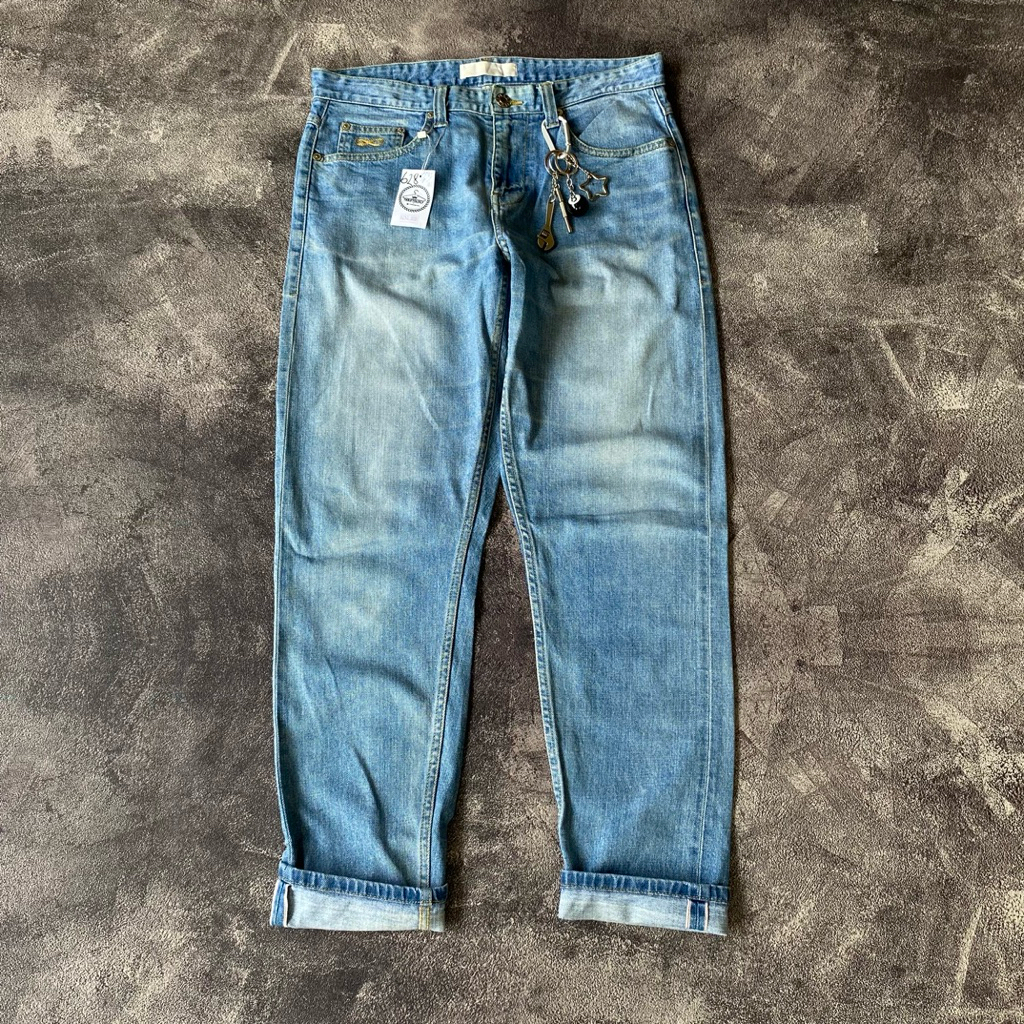 PLAC CROP MILAN SELVEDGE BLUE JEANS (kode c628)