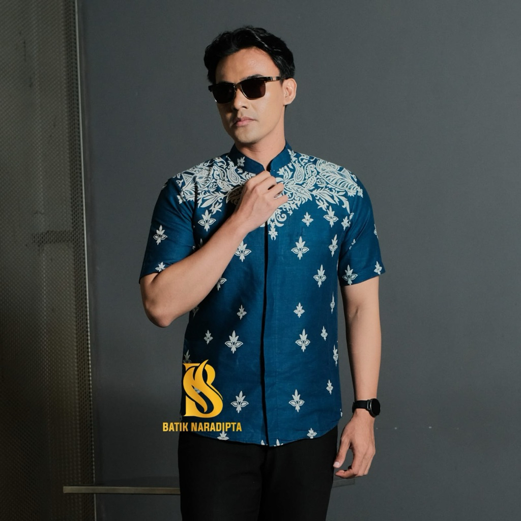 Laksmana Batik Naradipta kemeja batik koko premium koko emerald lengan pendek