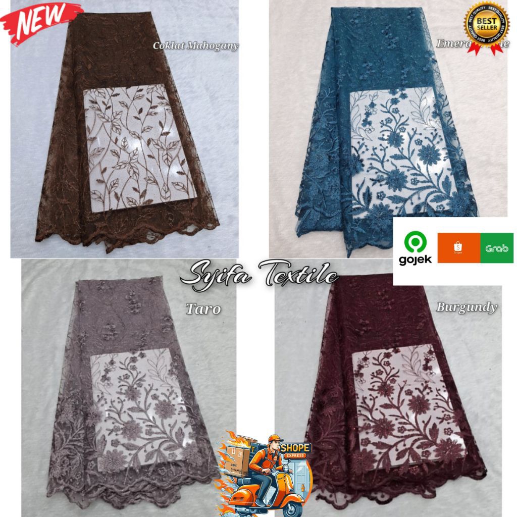 Kain Brokat Meteran / Kain Tile Mutiara / Kain Tile Motif / Kain Bridesmaid / Kain Brukat / Kain Tul