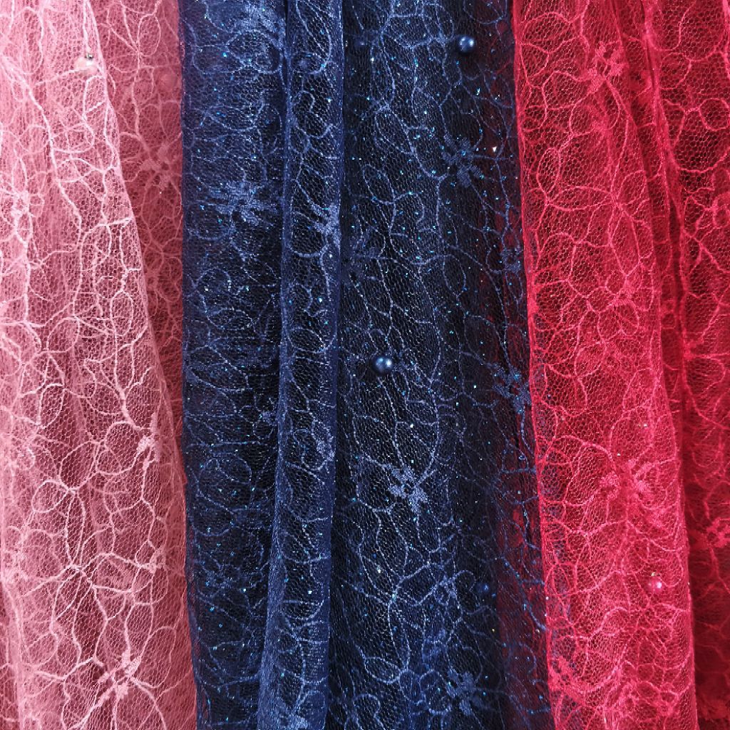 kain tile chantily motif - bahan tile premium - kain tile mutiara - kain tile akar - kain tile payet