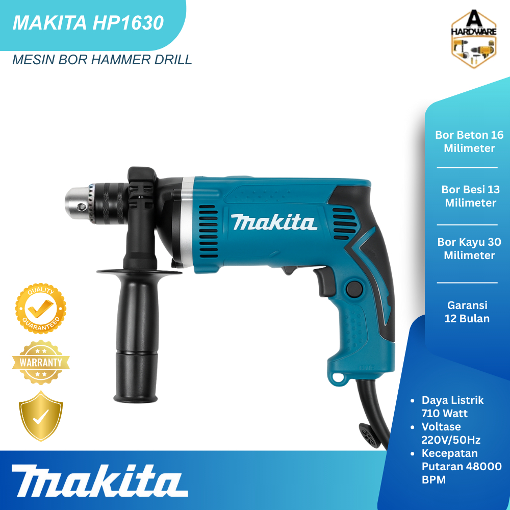 TERMURAH!!! Bor Listrik Tangan Makita HP163016mm - Putaran Bolak-Balik, Kecepatan Variabel