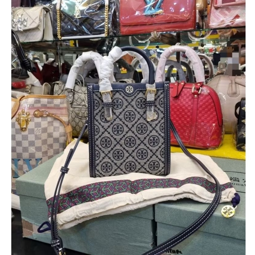 TORY BURCH Mini Canvas Sling Bag Tas Wanita Phone Bag Selempang Kecil Casual Genuine Leather Kulit S