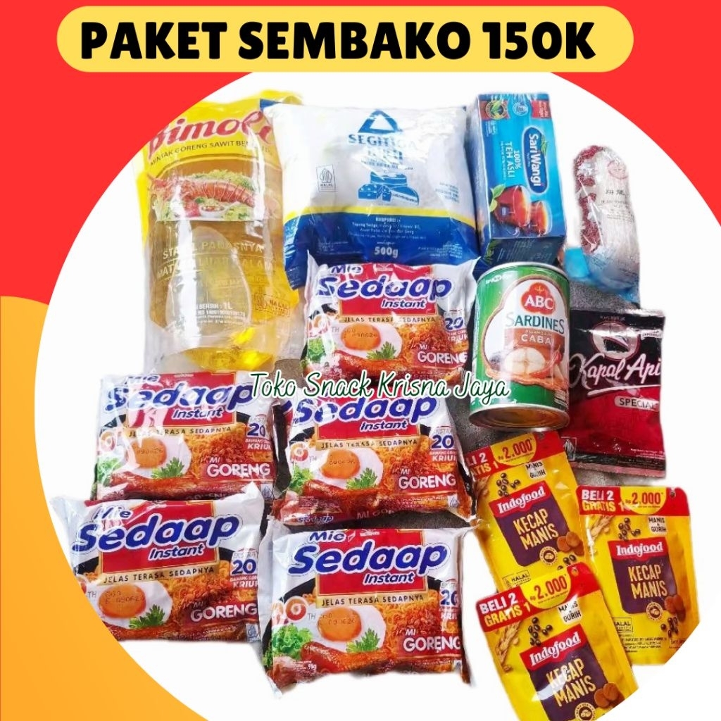 PAKET SEMBAKO KOMPLIT LENGKAP LEBARAN MURAH SERBA 150 K