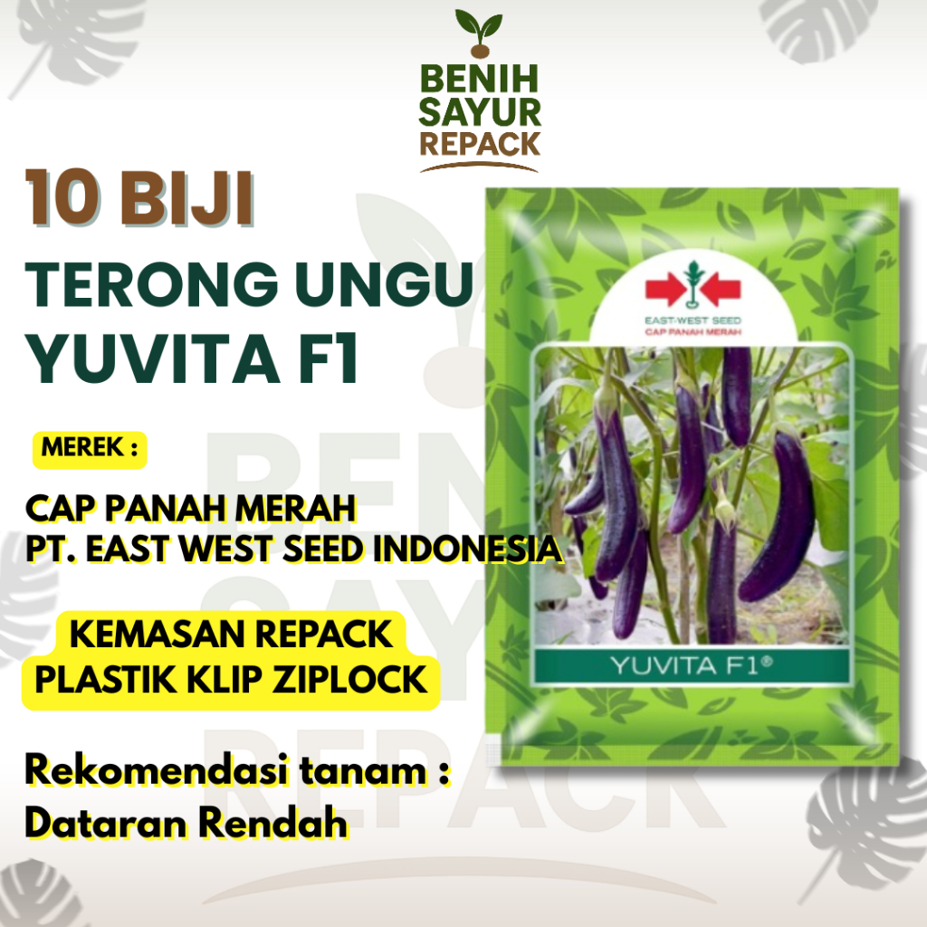 10 Biji Benih Terong Yuvita F1 - Terong Ungu Lonjong - CAP PANAH MERAH TERONG YUVITA F1 [BENIH SAYUR