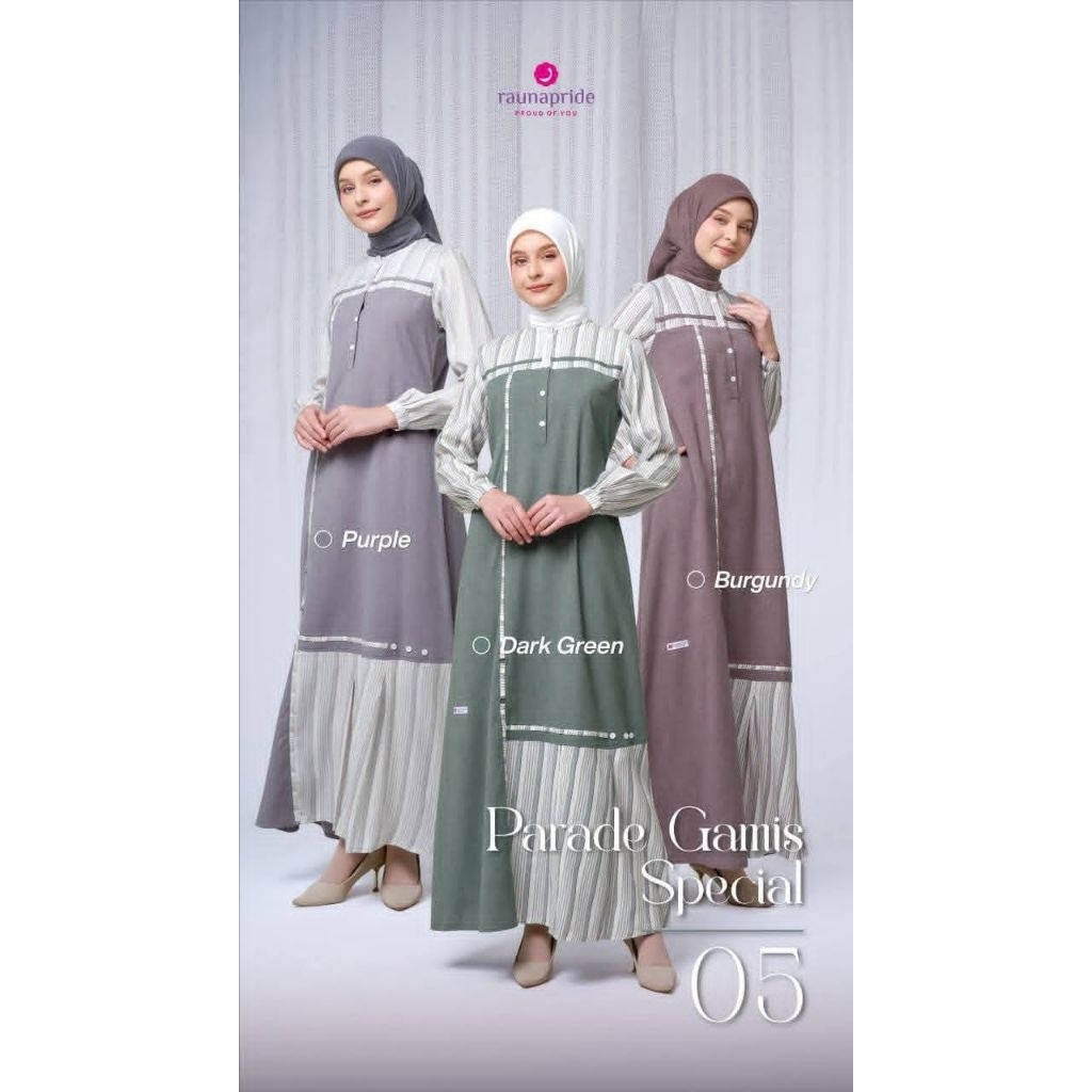Gamis RAUNA PGS 05 Dark Green | Burgundy | Purple