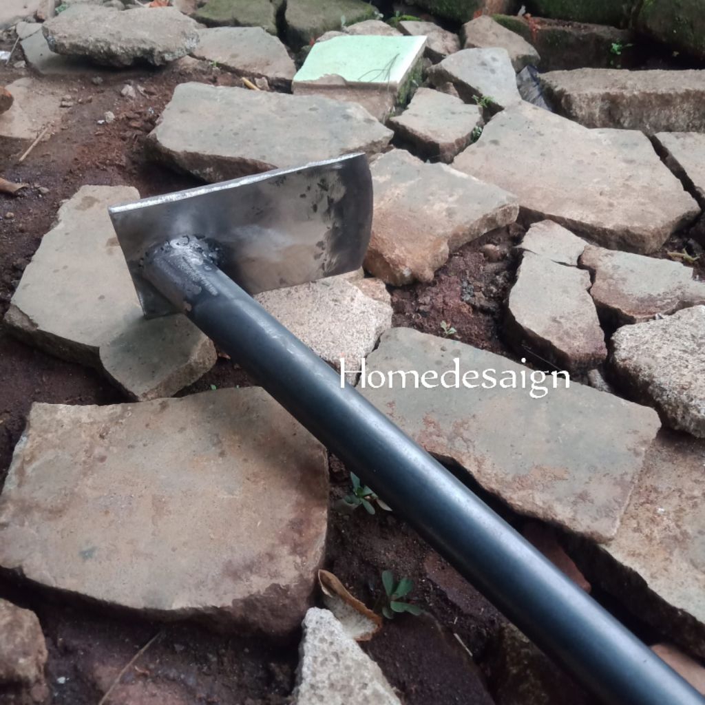 Cangkul Banci Baja Per Mobil/Petek Wangkil/Cangkul Mini Gagang Pipa Besi