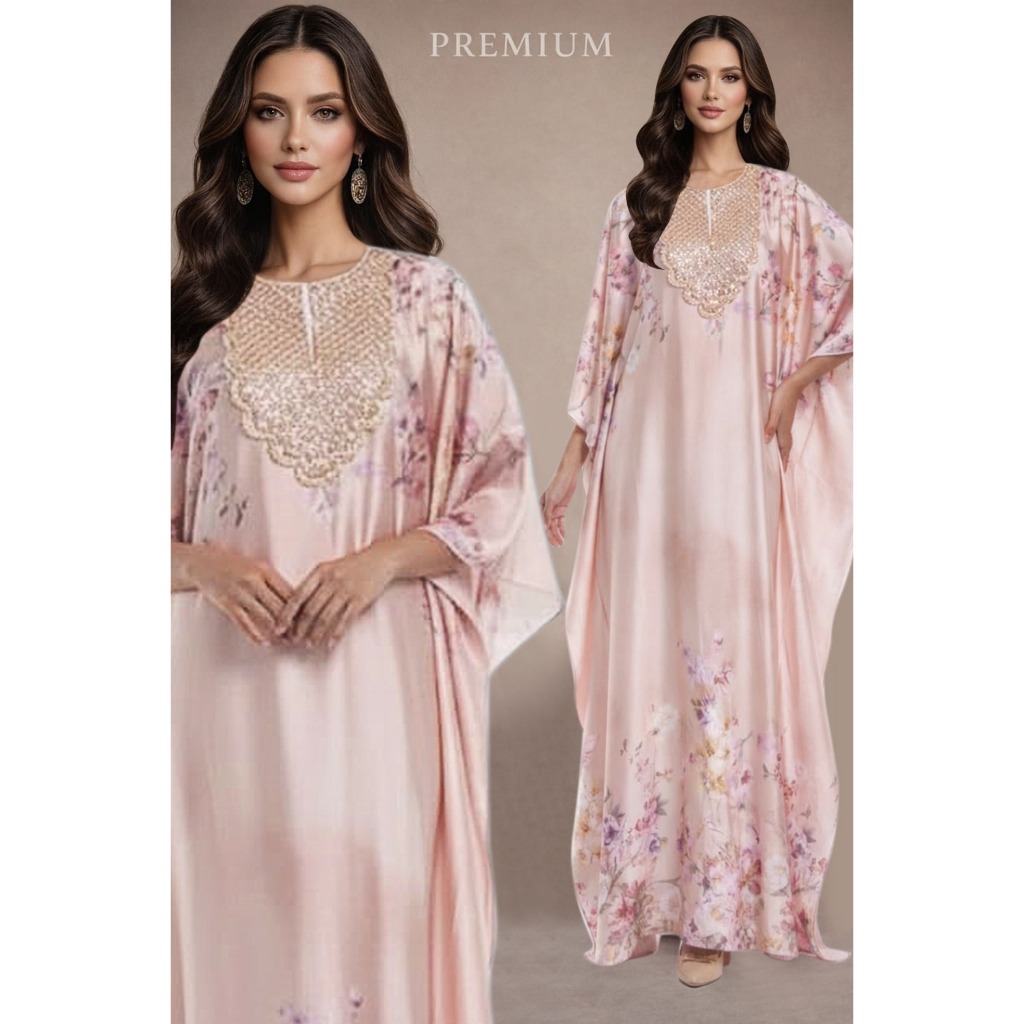Qaira Fashion : Kaftan silk premium motif/kaftan premium lebaran/kaftan jumbo  all size fit to xxl