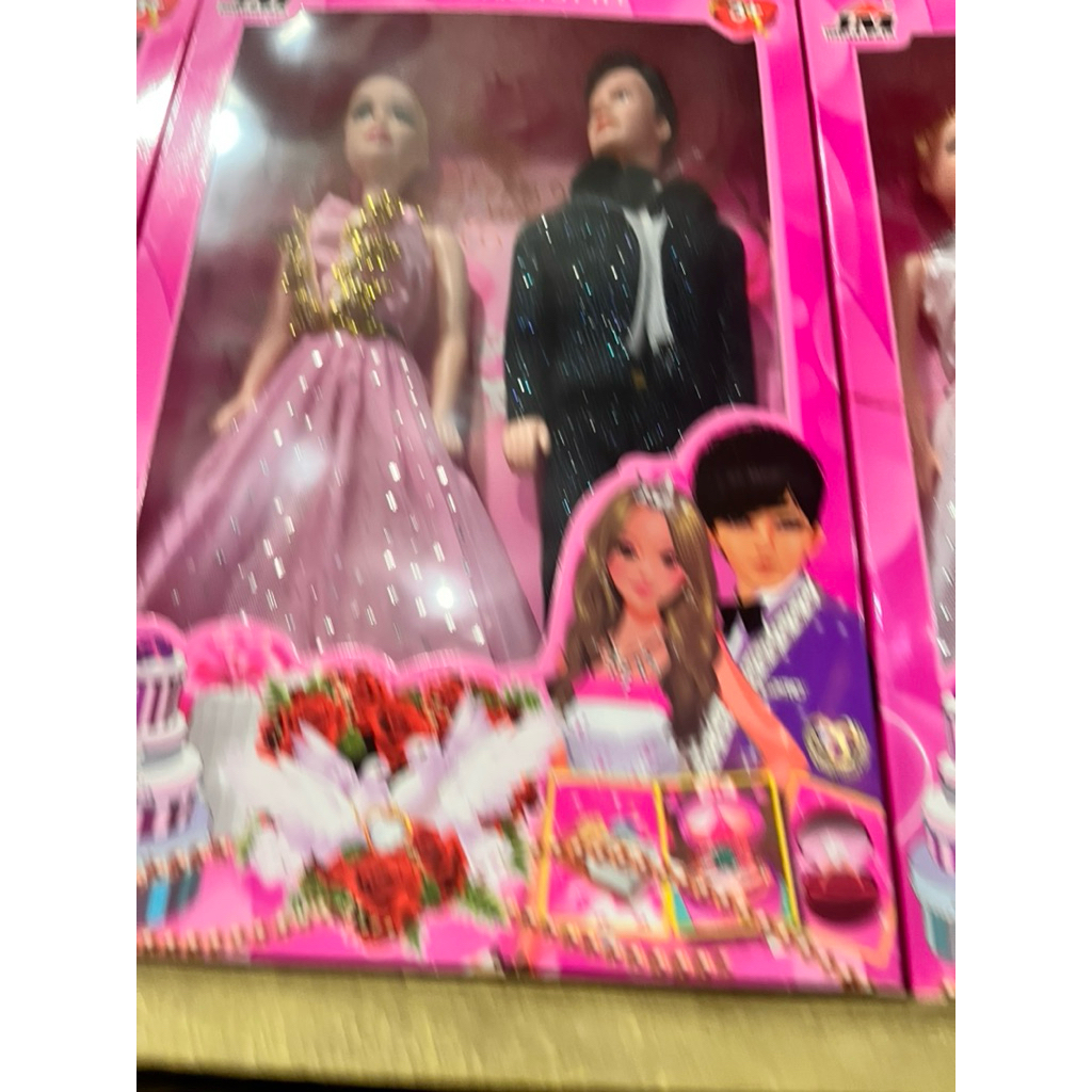 Mainan Boneka Pengantin Set Pasangan – Boneka Pria dan Wanita Pakaian Pesta Anak Perempuan