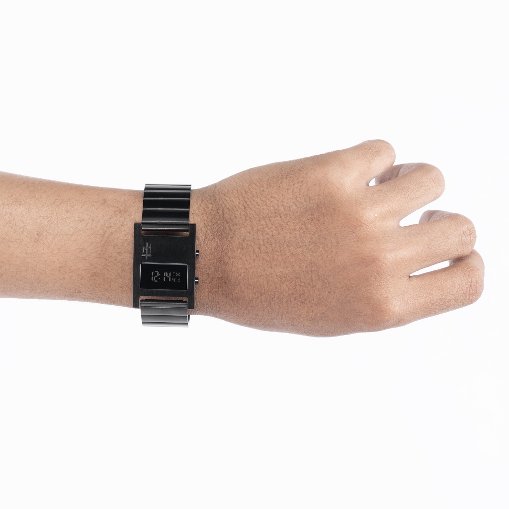 VESSEL13 FAB Imperat MATERNAL DISASTER JAM TANGAN DIGITAL BLACK NICKEL WATCH STAINLESS WITH METAL LI