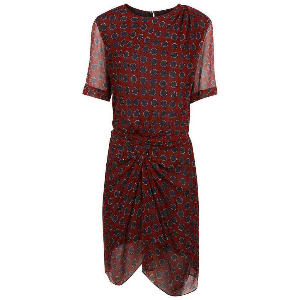 Isabel marant Etoile burgundy dress polkadot