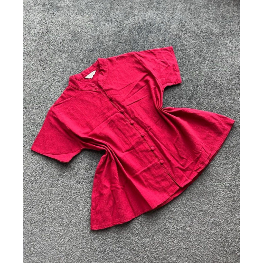 Atasan blouse cheongsam merah qibao