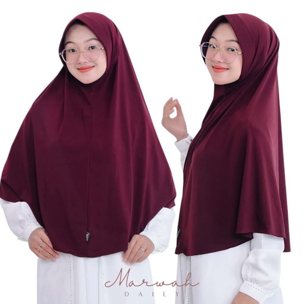 CHR HIJAB Polos Semi (L) CHR Hijab | Kerudung Polos BERGO INSTAN Jersey Super Original